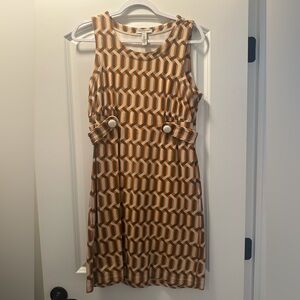 60's Inspired Patterned Banana Republic Mini Dress, Size 8